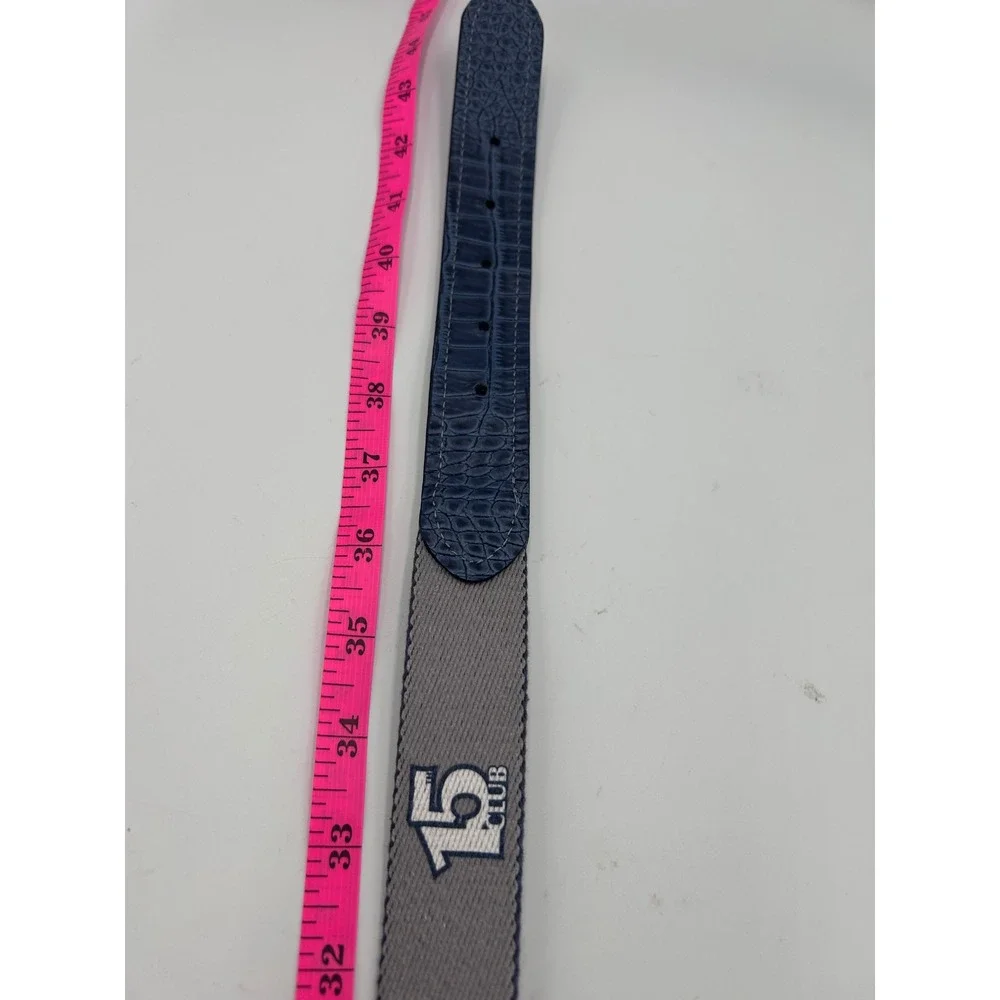 Doc Murphy 15 Club Belt Mens Blue Camo Grey Ribbon Croc Embossed 38-40 waist